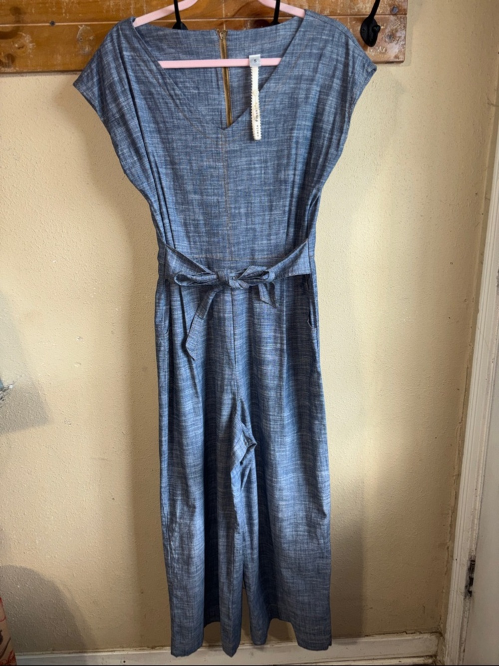 Uncle Frank Chambray Belted Jumpsuit - Blue